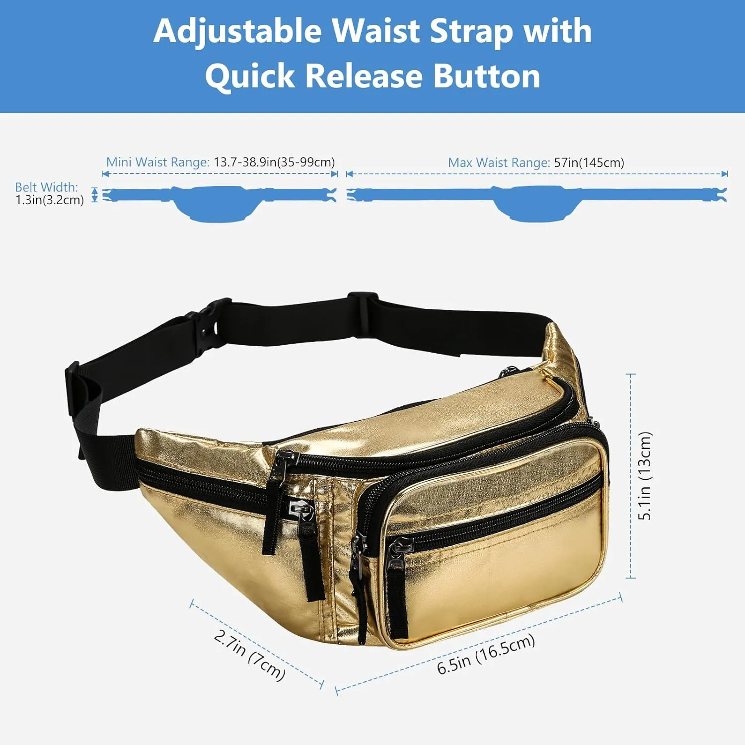 ProCase Fanny Pack Waist Packs for Men Women, Waist Bag Hip Pack for Travel Hiking Running Outdoor Sports