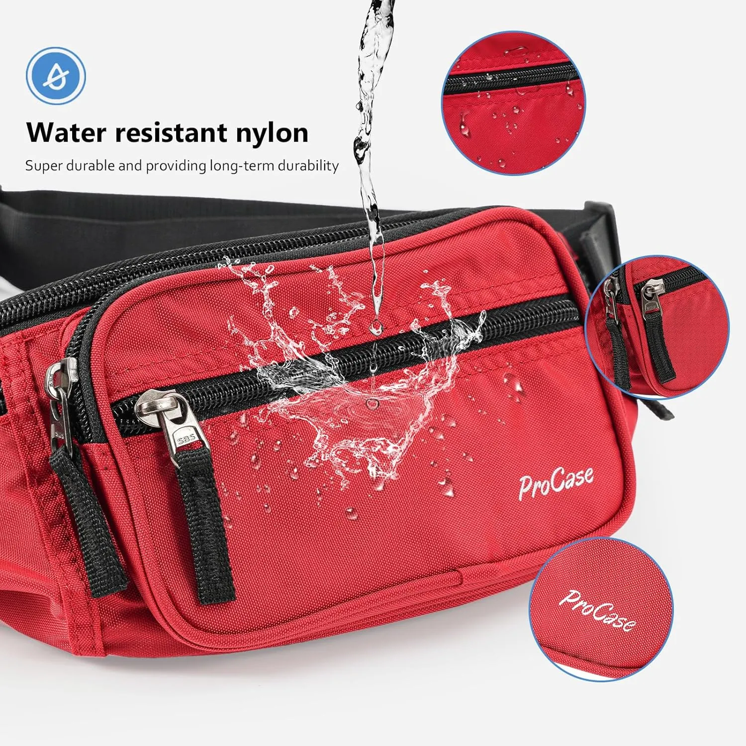 ProCase Fanny Pack Waist Packs for Men Women, Waist Bag Hip Pack for Travel Hiking Running Outdoor Sports