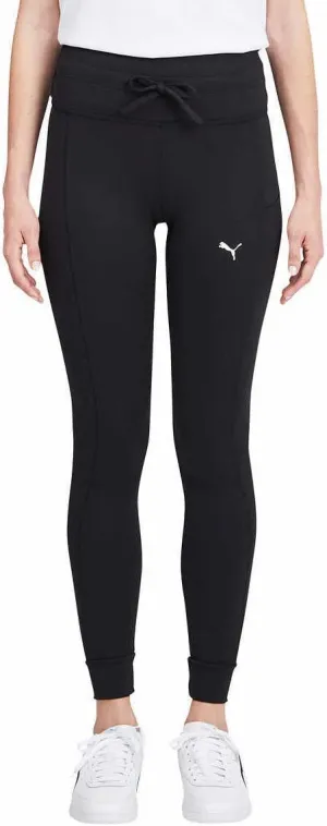 PUMA Womens Midweight Drawstring Jogger Leggings with Side Pocket (Medium, Black)