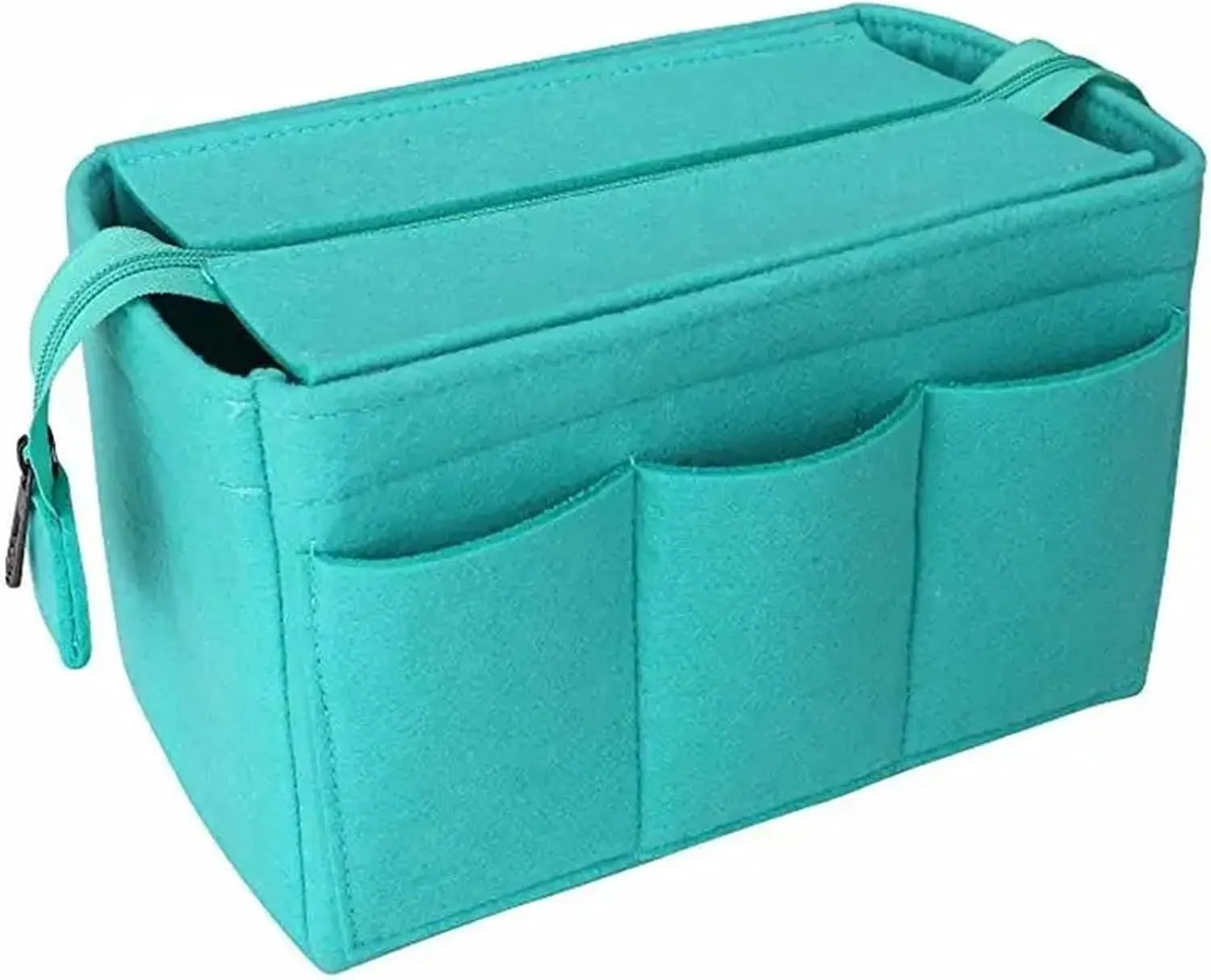 Purse Organizer Insert Cosmetic Organizer Felt Insert Bag For Handbag Travel Inner Purse Portable Make Up Bags(Black,34x20x14.5cm)