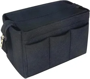 Purse Organizer Insert Cosmetic Organizer Felt Insert Bag For Handbag Travel Inner Purse Portable Make Up Bags(Black,34x20x14.5cm)