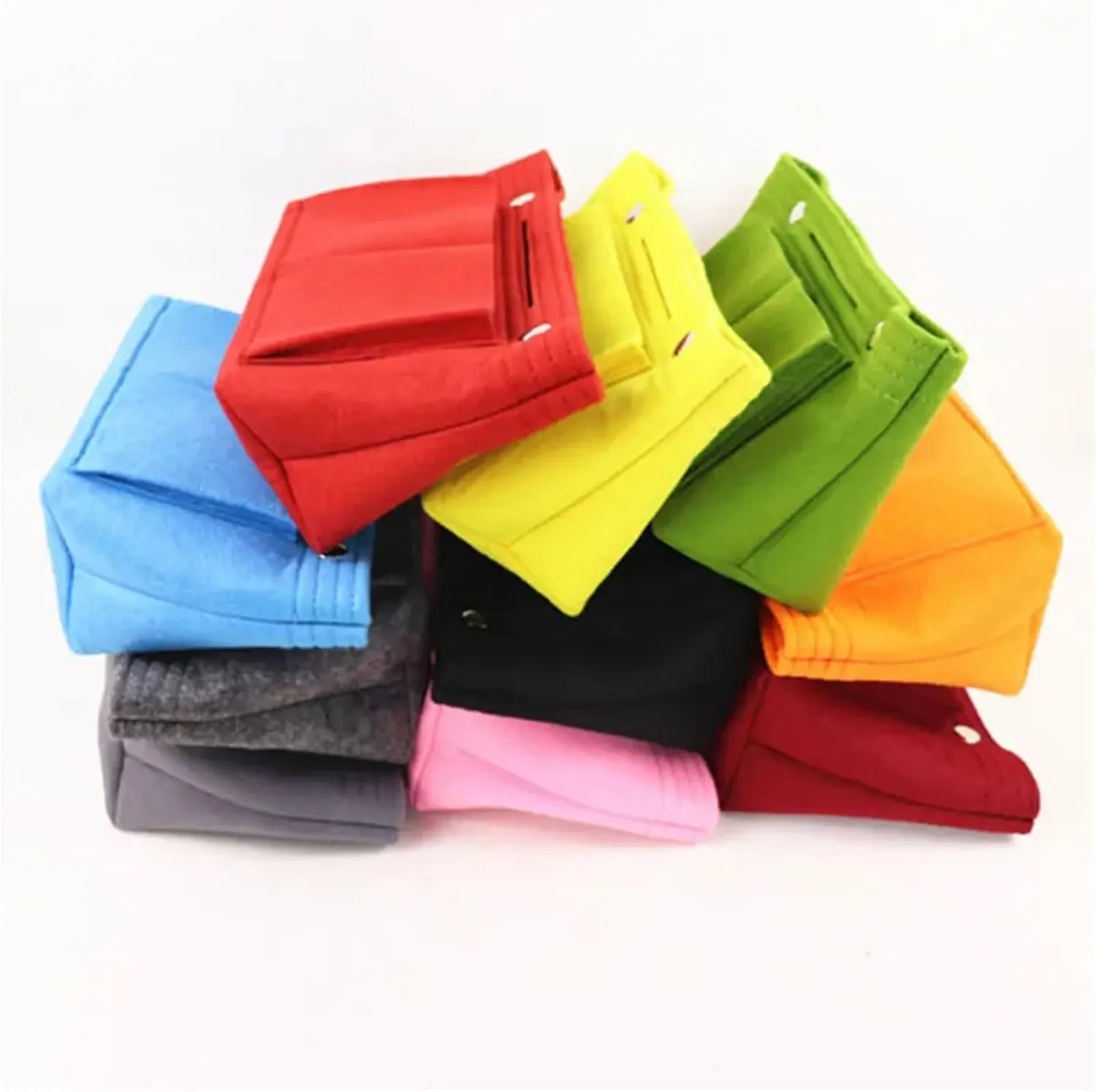 Purse Organizer Insert Felt Cloth Insert Bag Cosmetic Organizer Insert For Women Luxury Tote Handbags Makeup Bags Inner Pouch Liner Bag(Color-A7,M 30x18x12cm)
