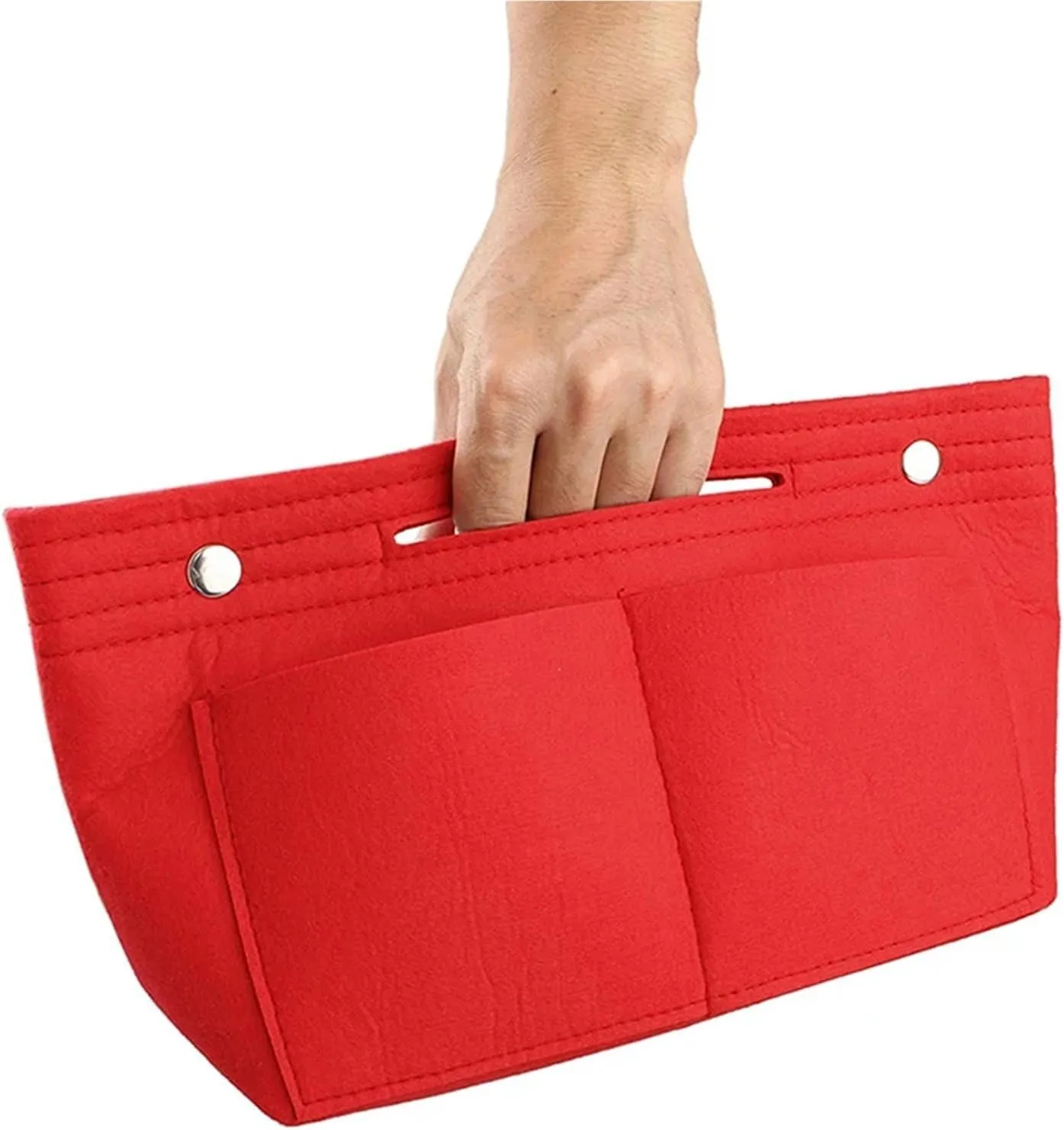 Purse Organizer Insert Felt Cloth Insert Bag Cosmetic Organizer Insert For Women Luxury Tote Handbags Makeup Bags Inner Pouch Liner Bag(Color-A7,M 30x18x12cm)