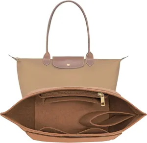 Purse Organizer Insert for Le Pliage Medium Handbags Insert（EarthColor, Medium）
