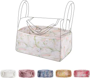 Purse Organizer Insert for Lindy 19/26/30/34 bags, Lightweight Bag Shaper for Women Luxury Handbag Tote, Soft Inner Bag Organizer(LD19, French Tulips)