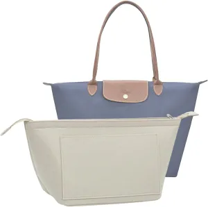purse Organizer Insert for Longchamp Bag le pliage Nevefull Tote Bag Organizer Y016-beige-L