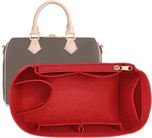Purse Organizer Inserts for Speedy 35 Felt Purse Inserts HandBag and Tote bag Neverful Organizer Insert (Red,X-Large