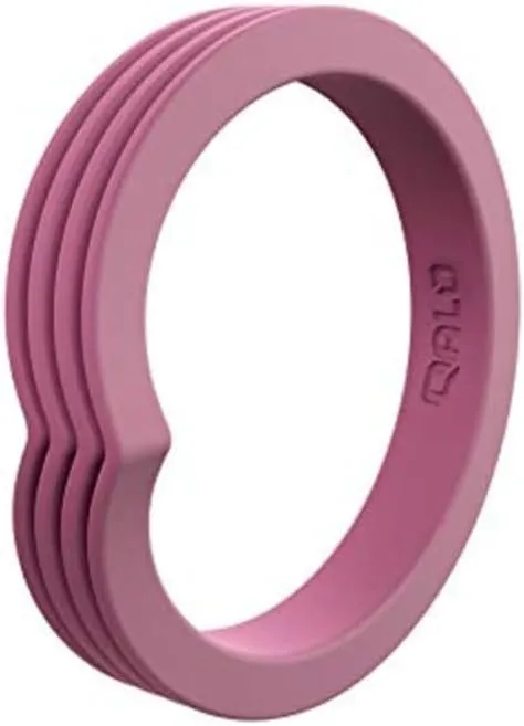 QALO Women's Rubber Silicone Ring, Stackable Peak, Wedding Ring for Women, Breathable, Durable Engagement Silicone Band, 5mm Wide 2mm Thick, Multi Colors