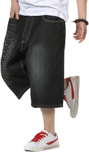 QBO Men's Fashion Hip Hop Jeans Baggy Denim Shorts