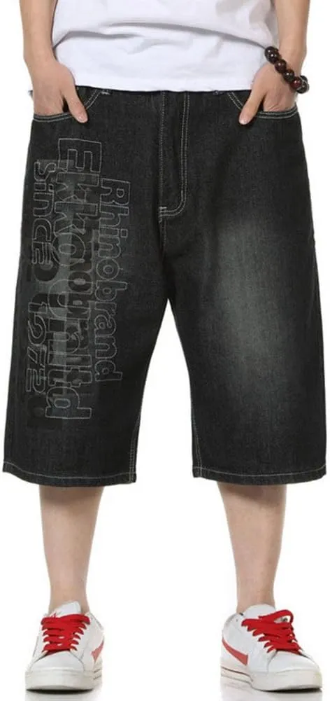 QBO Men's Fashion Hip Hop Jeans Baggy Denim Shorts