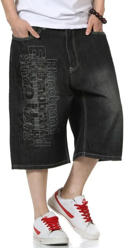 QBO Men's Fashion Hip Hop Jeans Baggy Denim Shorts