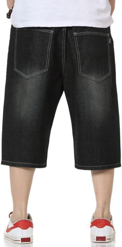 QBO Men's Fashion Hip Hop Jeans Baggy Denim Shorts