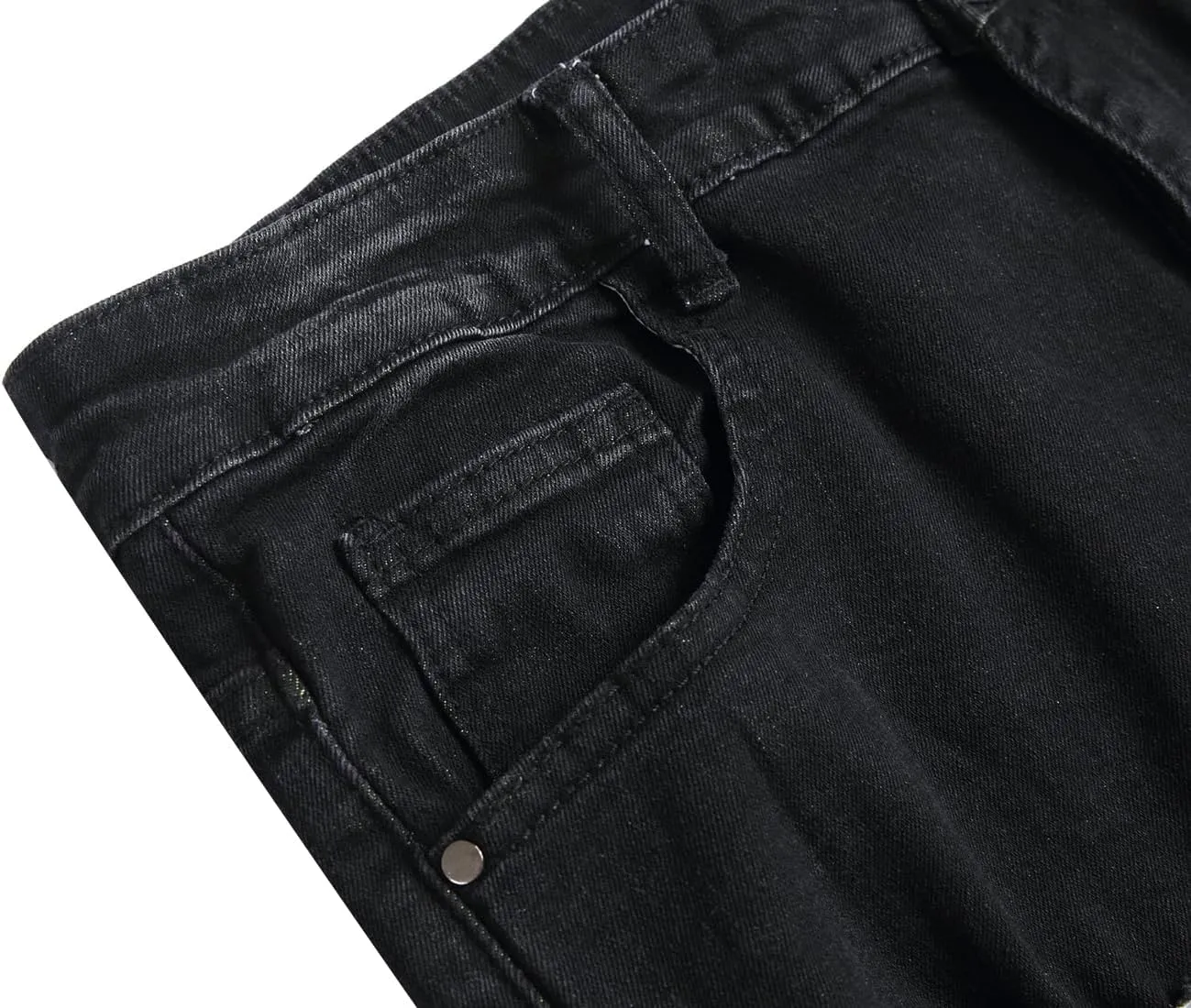 QIMYUM Men's Wide-Leg Baggy Flex Jeans Relaxed Loose Fit Long Denim Pants