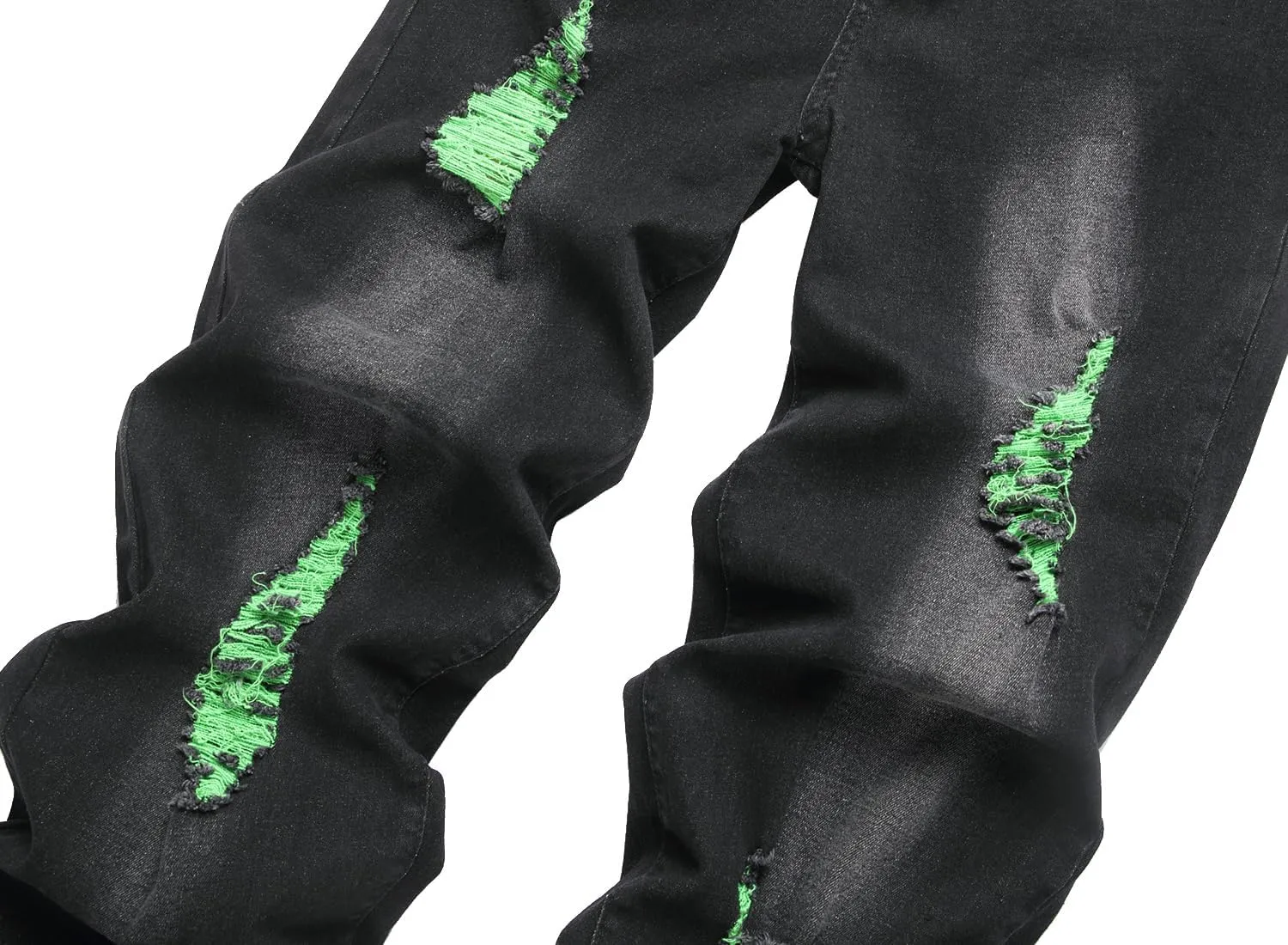 QIMYUM Men's Wide-Leg Baggy Flex Jeans Relaxed Loose Fit Long Denim Pants