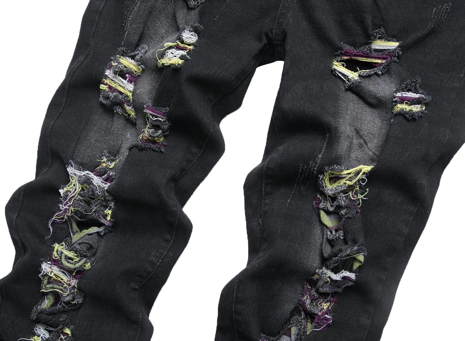 QIMYUM Men's Wide-Leg Baggy Flex Jeans Relaxed Loose Fit Long Denim Pants