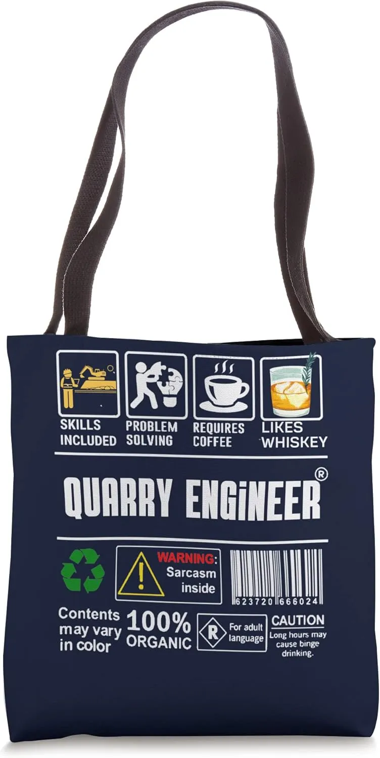 Quarry Engineer Label Skills Solving Coffee Whiskey Tote Bag