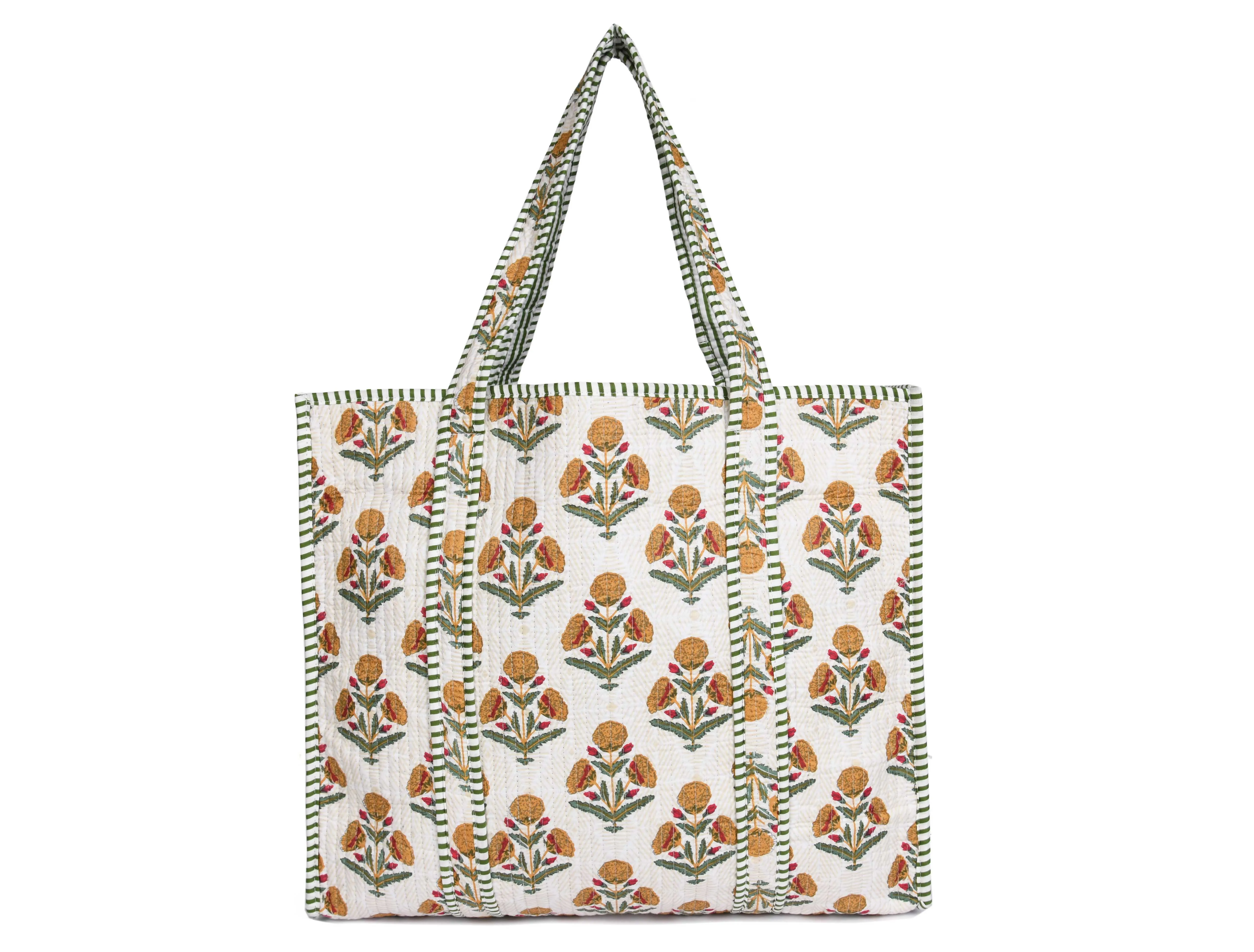 Quilted Cotton  Tote Bags - Floral
