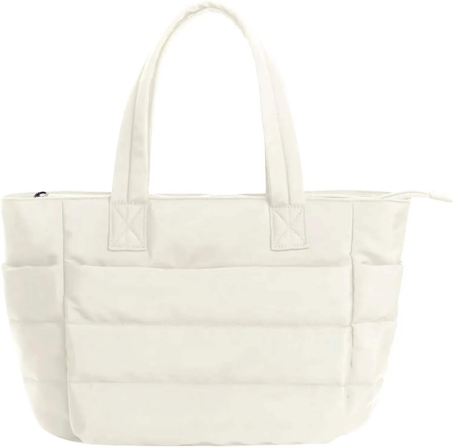 Quilted Tote Bag for Women, Lightweight Puffy Work Bag with Compartment, Quilted Shoulder Bag with Multi Pockets
