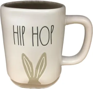 Rae Dunn Spring Easter Coffee Tea Mug - Hip Hop (Hip Hop - Bunny Ears Silhouette)