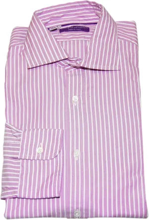 Ralph Lauren Polo Purple Label Mens Dress Shirt Striped Italy Purple White 16 $425