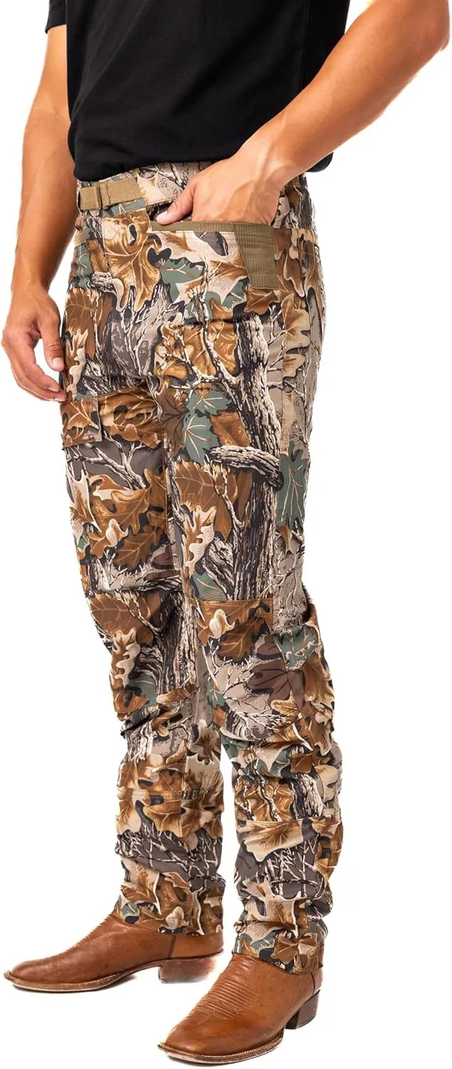 Realtree Men's 5-Pocket Camo Hunting Pant - Durable Pants with Reinforced Knees, Water-Resistant, Breathable Ripstop Fabric