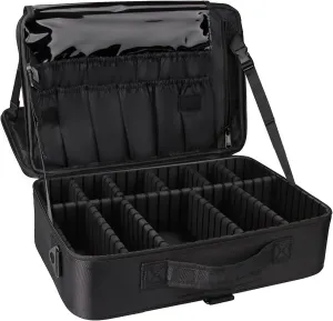 Relavel Travel Makeup Train Case Cosmetic Case Organizer Portable Artist Storage Bag with Adjustable Dividers for Cosmetics Makeup Brushes Toiletry Jewelry Digital Accessories