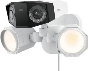 REOLINK 4K Floodlight Camera for PoE Security Camera System, IP Outdoor Camera in 180 Degree Ultra-Wide Angle, Human/Vehicle/Pet Alerts, 1800 Lumen Floodlights, Two Way Talk