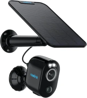 REOLINK Solar Security Cameras Wireless Outdoor, 2.4G&5GHz Dual Band WiFi, 4MP Color Night Vision, Wire-Free Battery Solar Powered,No Extra Fee, Argus 3 Pro SP (Renewed), Black