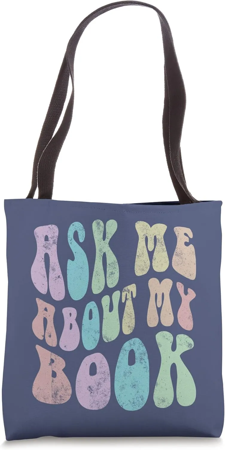 Retro ASK ME About MY BOOK Published Author Event Writer Tote Bag