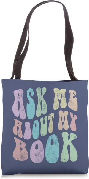 Retro ASK ME About MY BOOK Published Author Event Writer Tote Bag