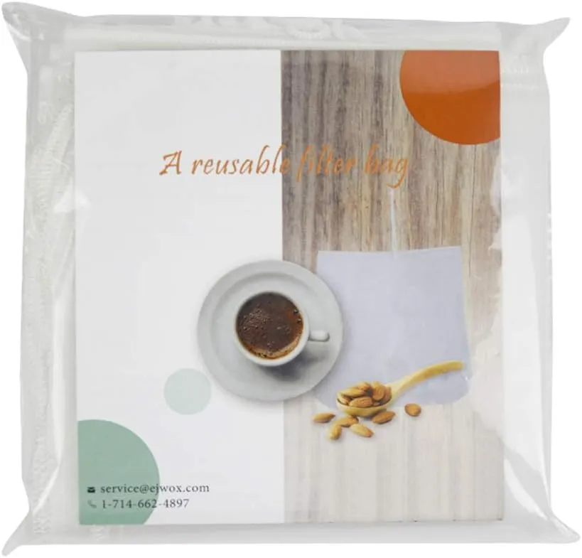 Reusable Filter Bags - 12" X 12" Washable Mesh Bag for Straining Food/Cold Brew Coffee,Food Grade BPA-Free Cheesecloth,Multiple Usage for Nut Milk Fruit Wine Juice Filter (2, 12" X 12")