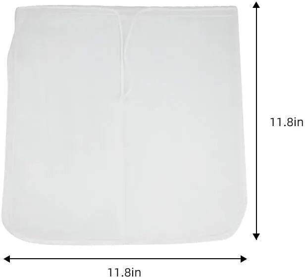 Reusable Filter Bags - 12" X 12" Washable Mesh Bag for Straining Food/Cold Brew Coffee,Food Grade BPA-Free Cheesecloth,Multiple Usage for Nut Milk Fruit Wine Juice Filter (2, 12" X 12")