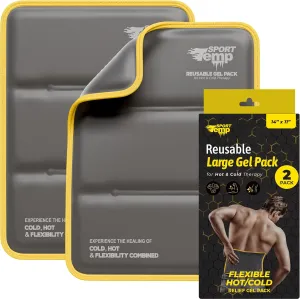 Reusable Gel Ice Packs - Flexible When Frozen for Injuries, Hip, Shoulder, Back, Knee - Hot & Cold Therapy Compress to Reduce Swelling, Bruises, Surgery, Heat & Cold (Large (Pack of 2))