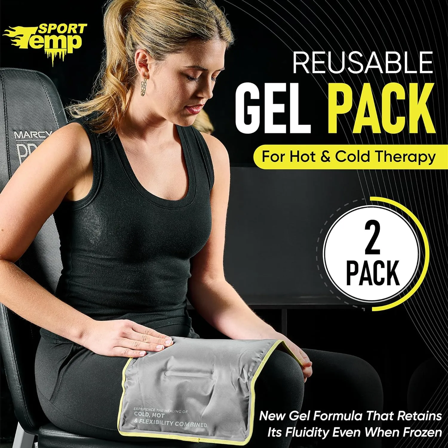 Reusable Gel Ice Packs - Flexible When Frozen for Injuries, Hip, Shoulder, Back, Knee - Hot & Cold Therapy Compress to Reduce Swelling, Bruises, Surgery, Heat & Cold (Large (Pack of 2))