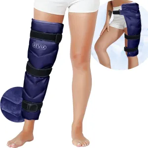 REVIX Large Leg Ice Pack Reusable, Gel Ice Wrap with 3 Straps for Leg, Hip, Thigh, Knee and Shin, Cold Compress Therapy for Post-Workout Recovery, Navy