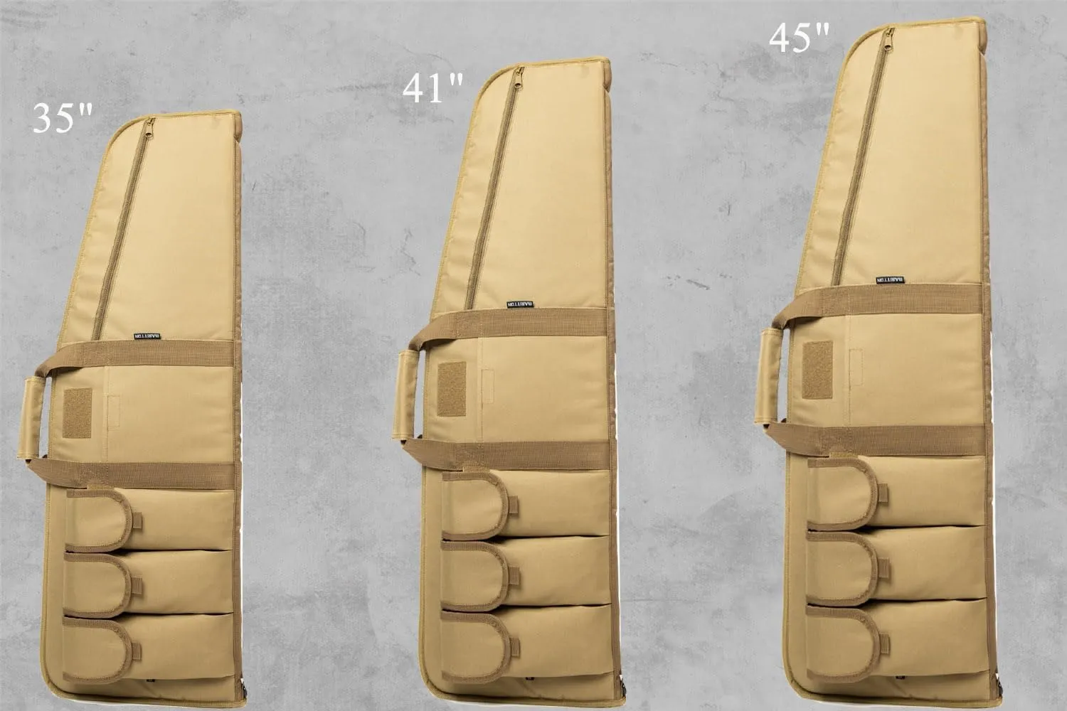 Rifle Case Tactical Single Scoped Soft Rifle Bag with Multiple Magazine Holder Pouch,Dual Lockable Zippers, Available Length in 35" 41" 45".
