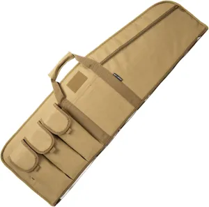 Rifle Case Tactical Single Scoped Soft Rifle Bag with Multiple Magazine Holder Pouch,Dual Lockable Zippers, Available Length in 35" 41" 45".
