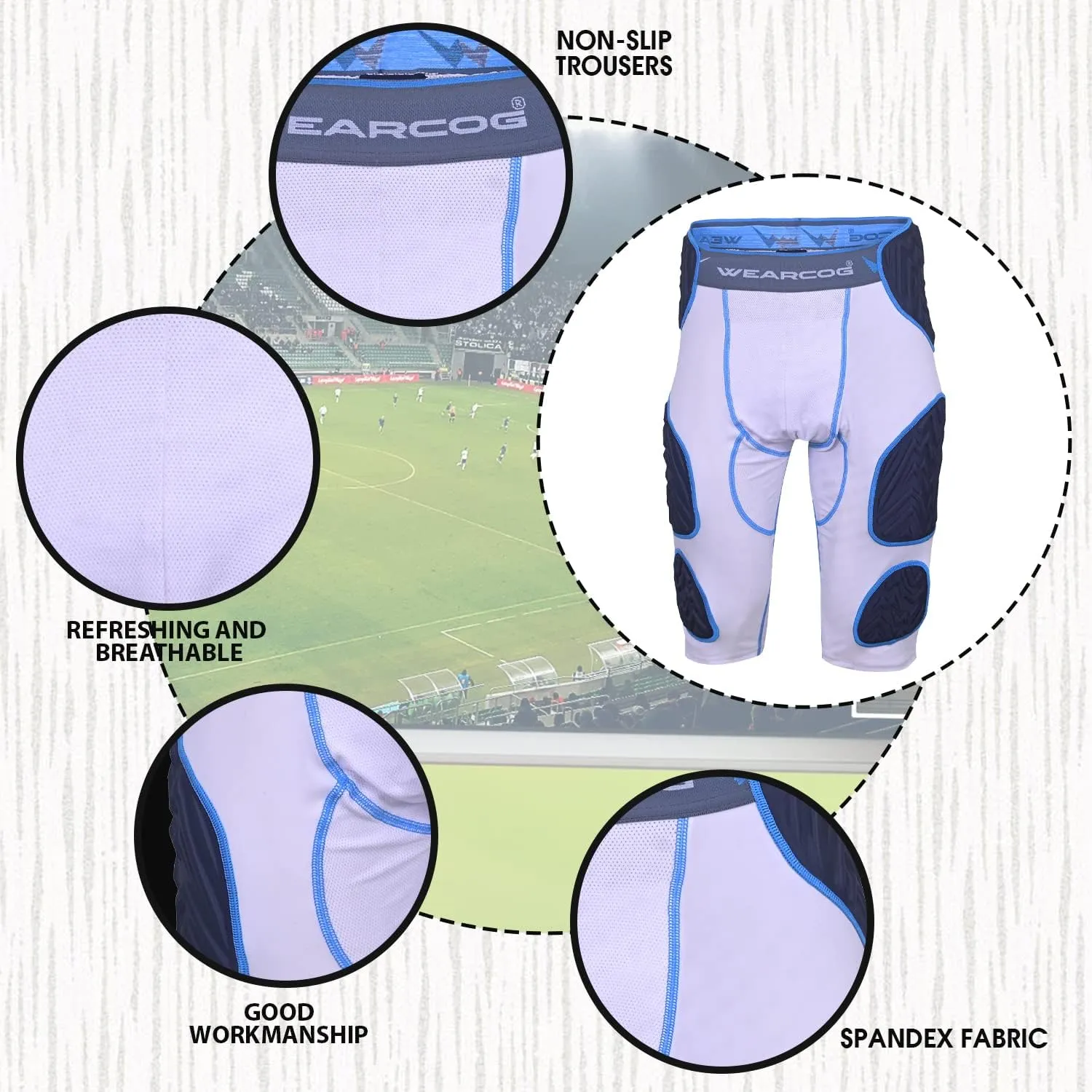 Rival Youth & Adult Football Girdle for Men & Boy's, 7 Padded Integrated Football Pads with Hip, Tail, Thigh Pads and Cup Pocket