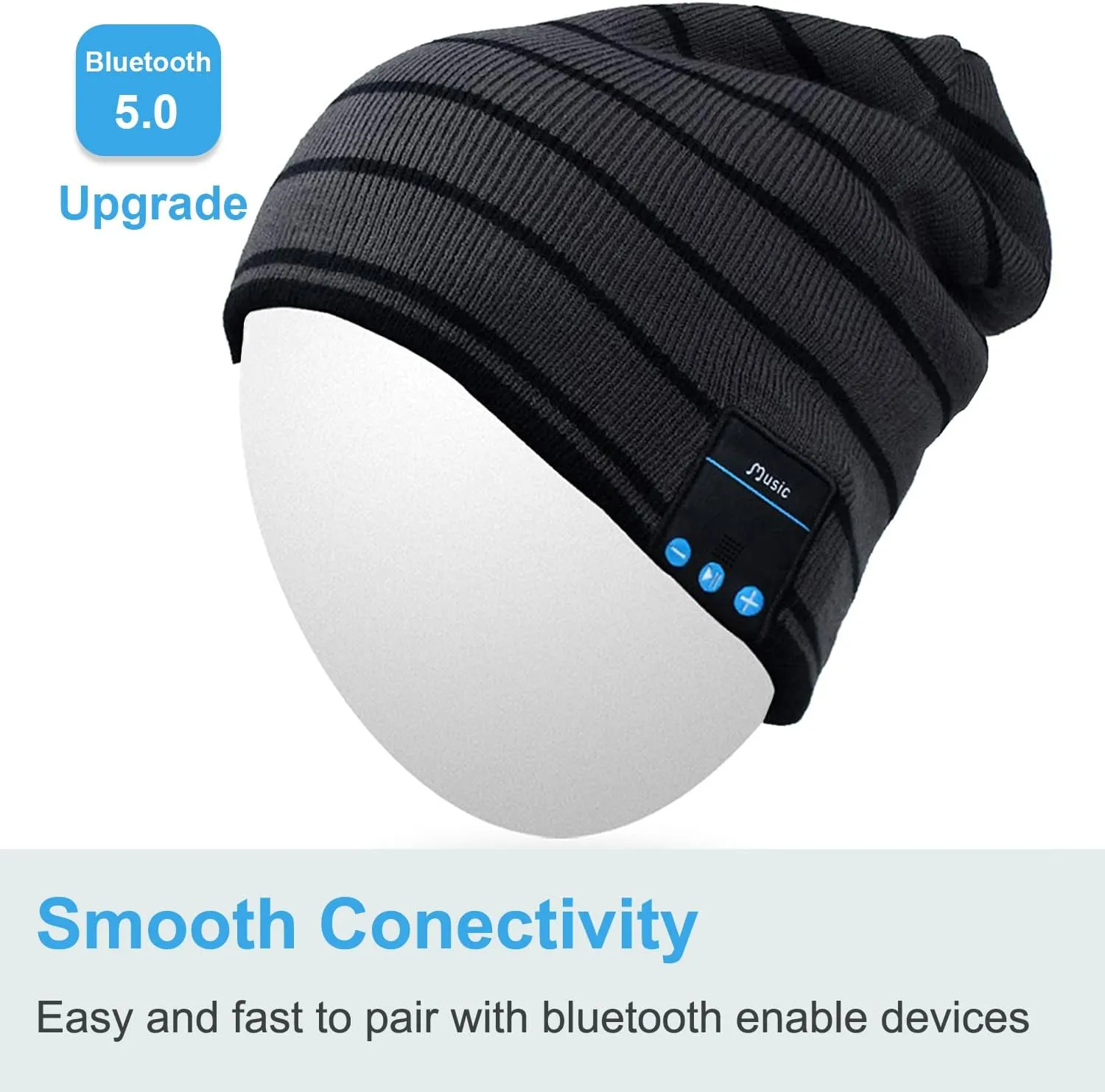Rotibox Bluetooth Beanie Hat Wireless Headphone for Outdoor Sports Xmas Gifts
