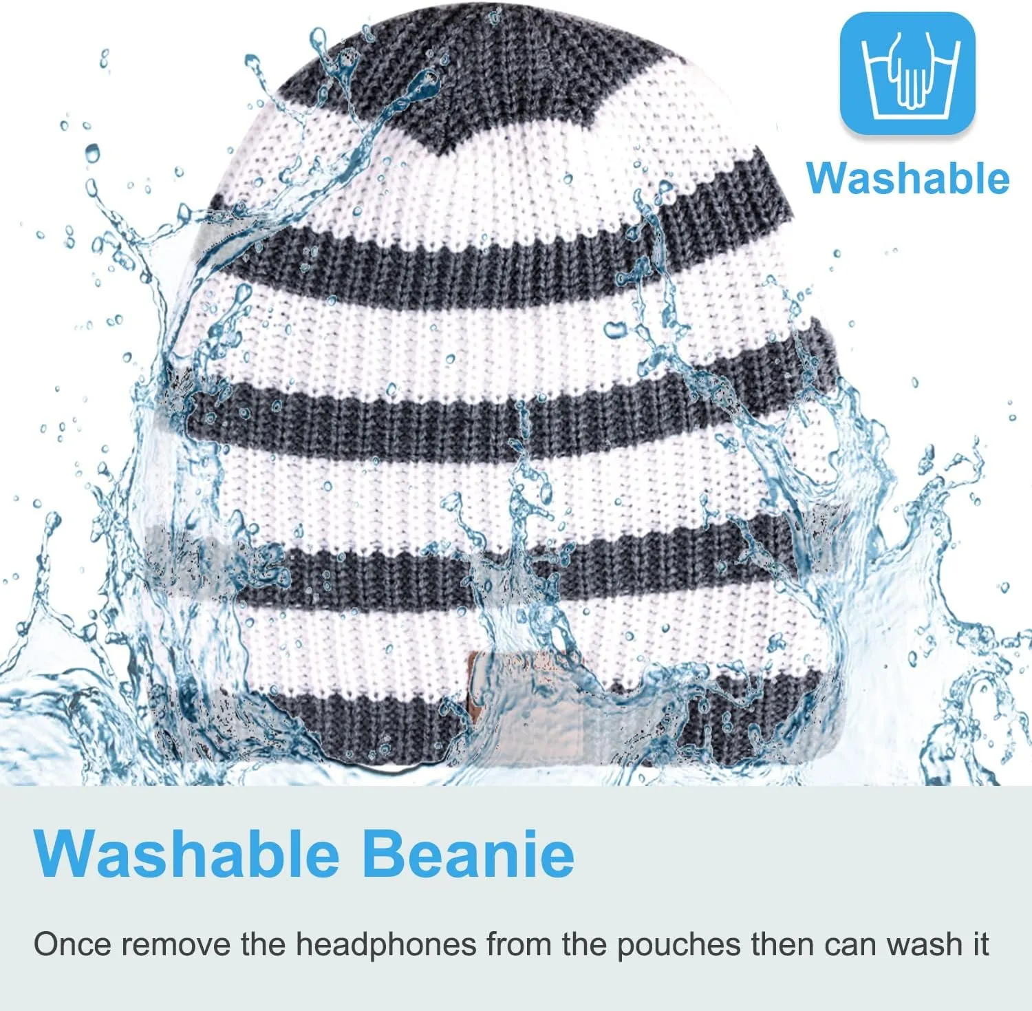 Rotibox Bluetooth Beanie Hat Wireless Headphone for Outdoor Sports Xmas Gifts