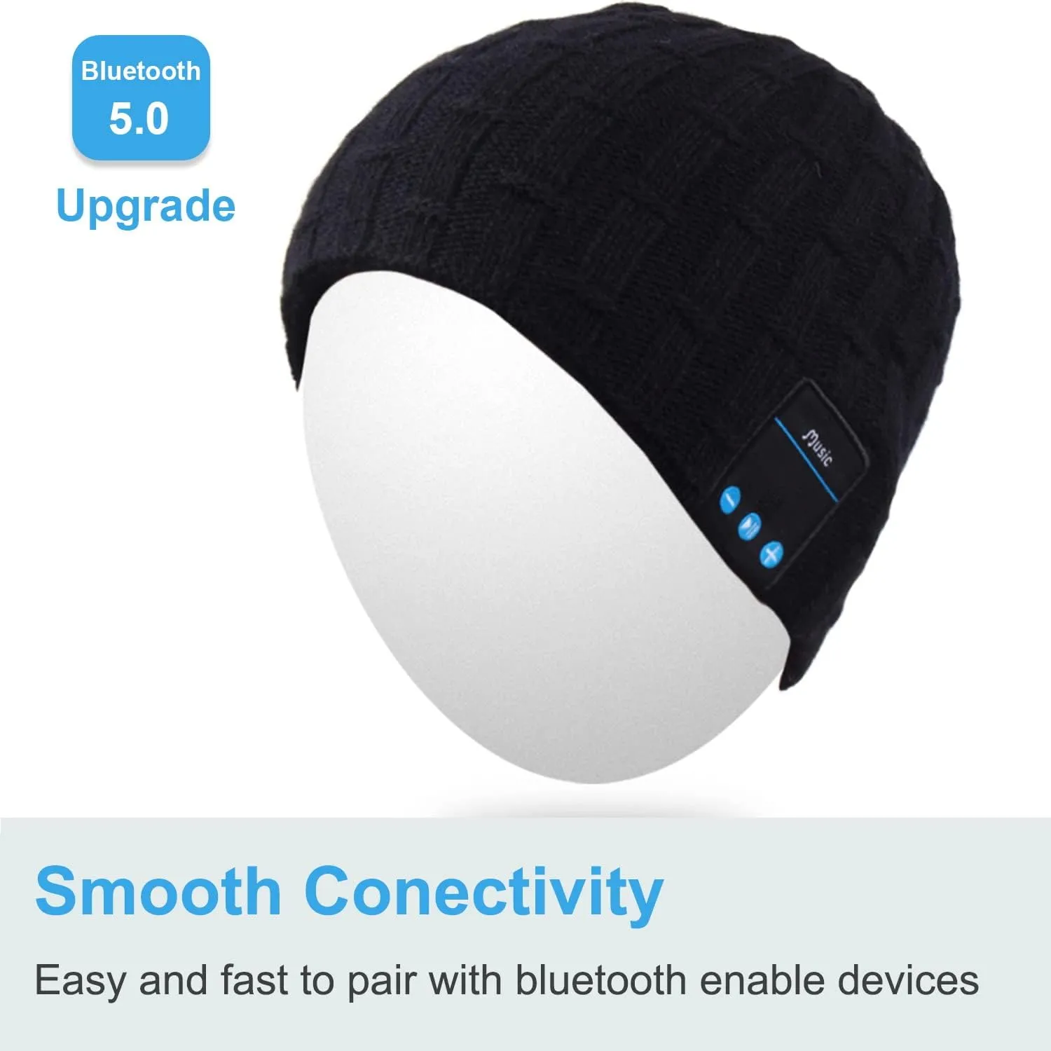Rotibox Bluetooth Beanie Hat Wireless Headphone for Outdoor Sports Xmas Gifts