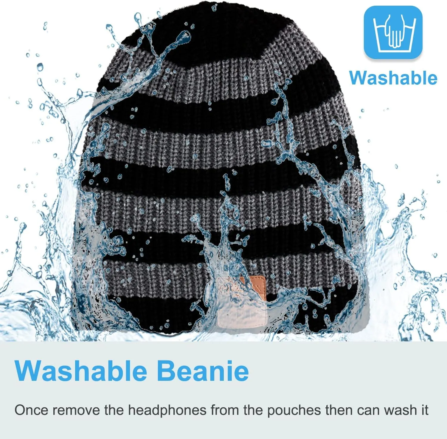 Rotibox Bluetooth Beanie Hat Wireless Headphone for Outdoor Sports Xmas Gifts