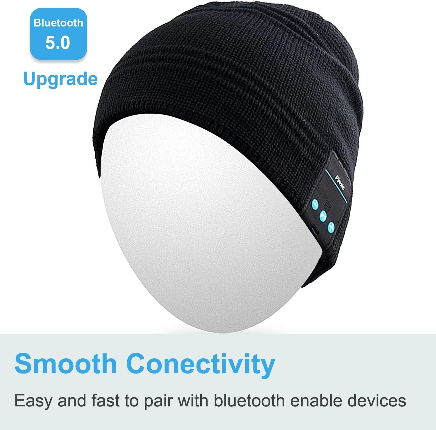 Rotibox Bluetooth Beanie Hat Wireless Headphone for Outdoor Sports Xmas Gifts