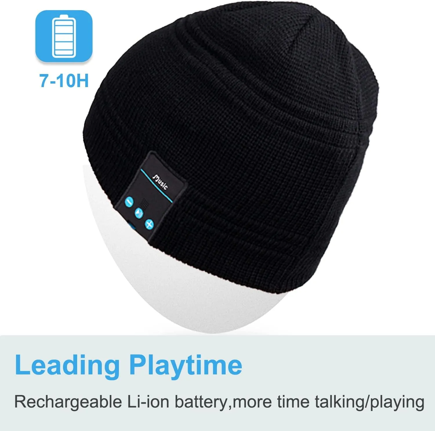 Rotibox Bluetooth Beanie Hat Wireless Headphone for Outdoor Sports Xmas Gifts