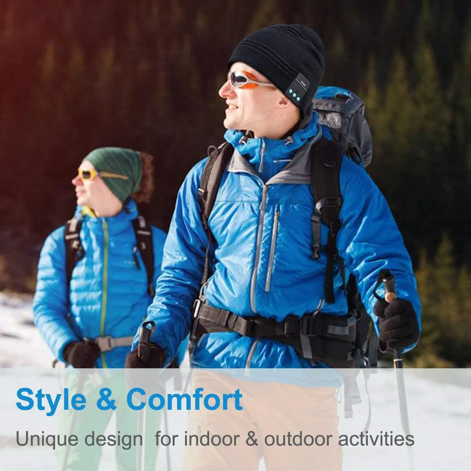 Rotibox Bluetooth Beanie Hat Wireless Headphone for Outdoor Sports Xmas Gifts