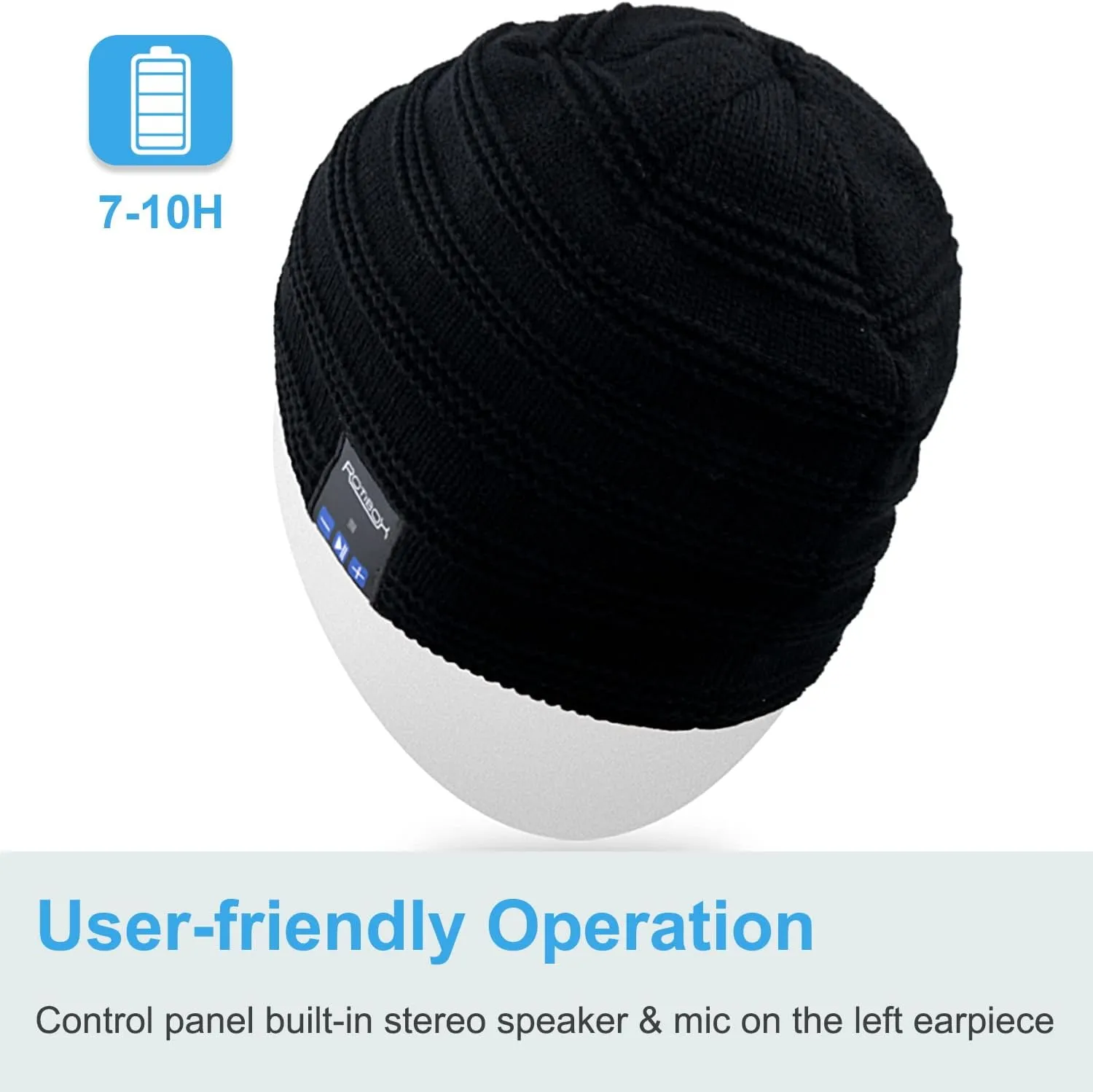 Rotibox Bluetooth Beanie Hat Wireless Headphone for Outdoor Sports Xmas Gifts