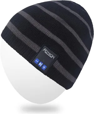 Rotibox Washable Bluetooth Beanie Hat with Wireless Stereo Over Ear Headphones Headsets Earphone Speaker Hands Free