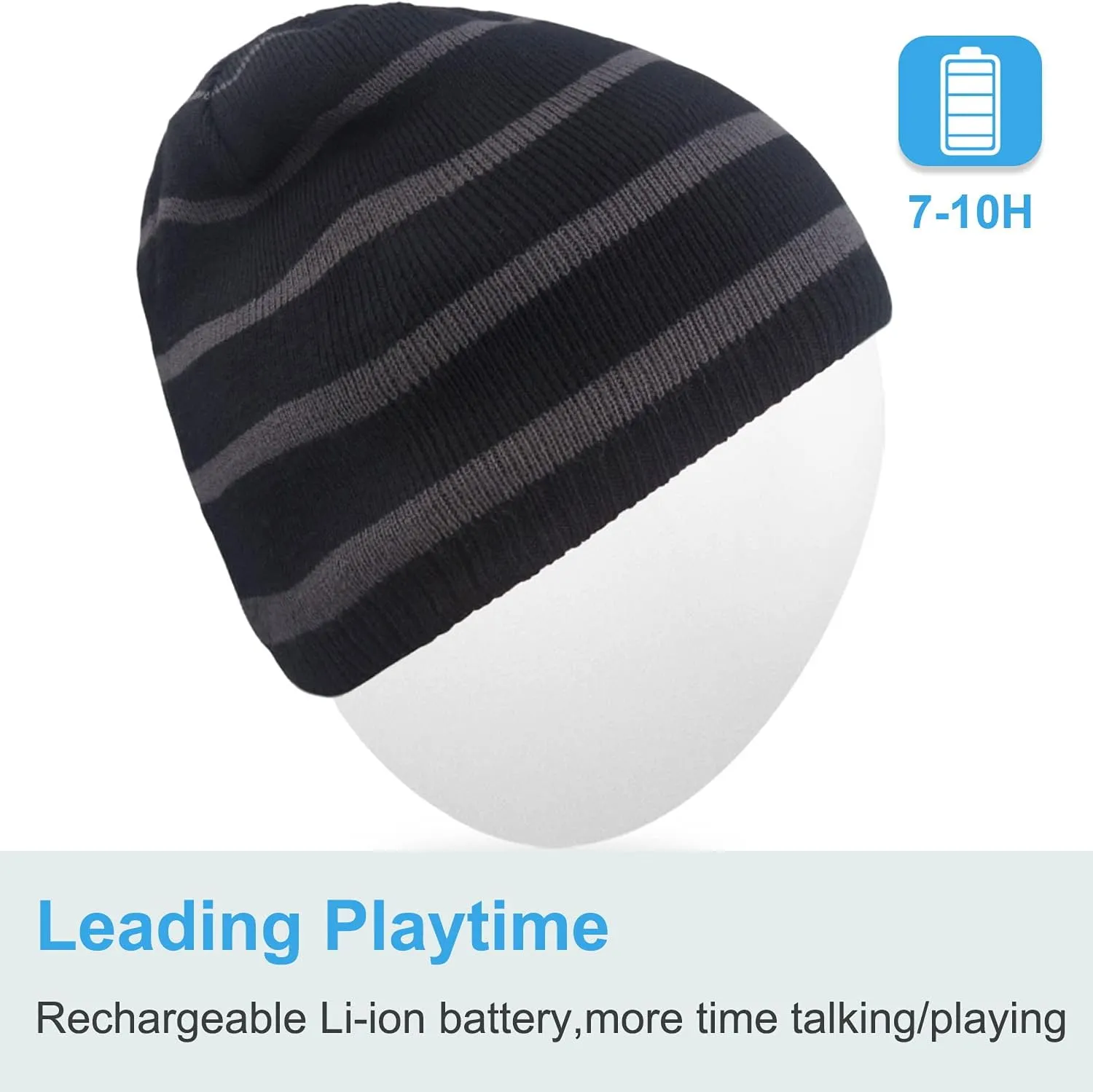 Rotibox Washable Bluetooth Beanie Hat with Wireless Stereo Over Ear Headphones Headsets Earphone Speaker Hands Free