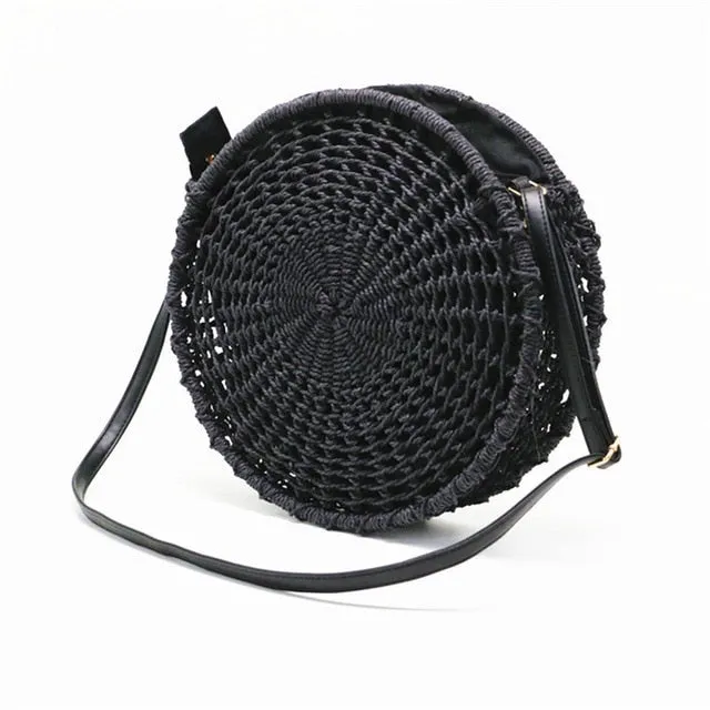 Round Openwork Straw Bag