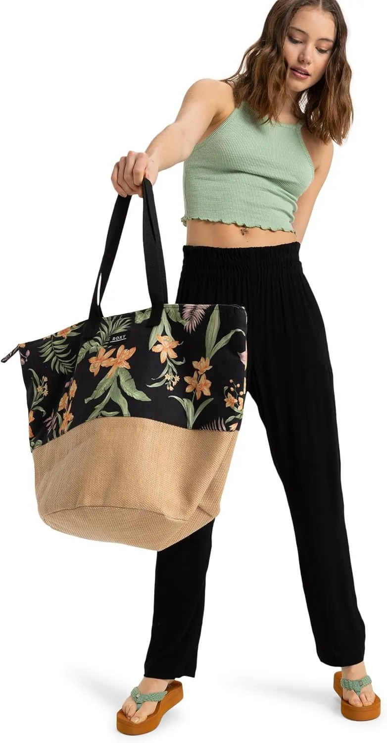 Roxy Women's Beach Tote Bag | Travel | Vacation | Straw | Lightweight | Breathable